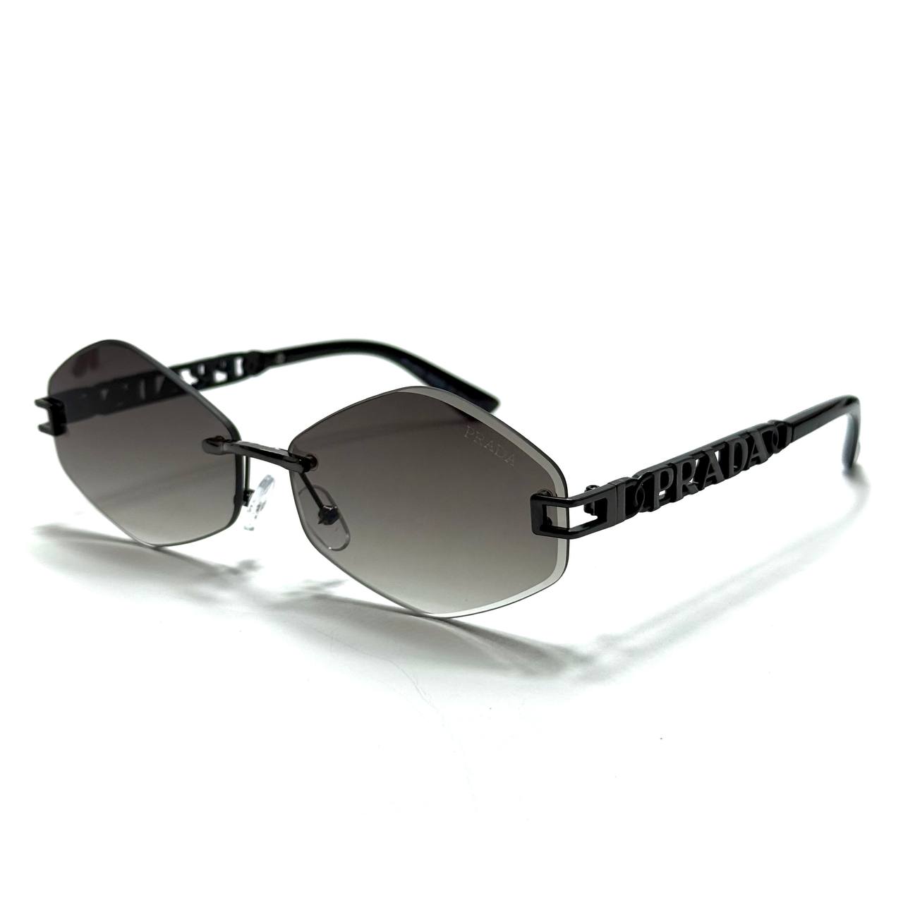 Prada Black Logo Shield – Bold / Black / Grey