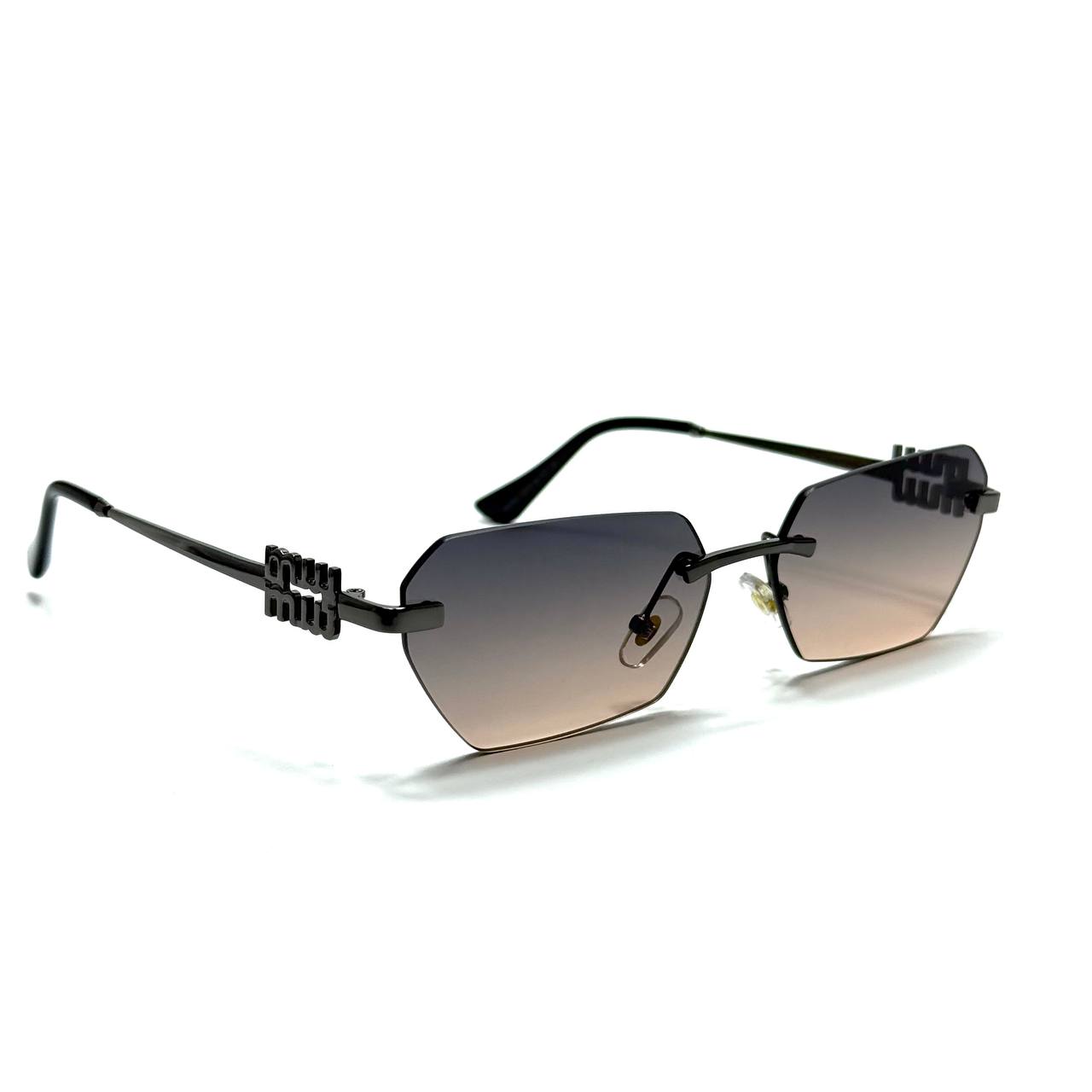 Miu Miu Geometric V-Cut – Gold / Soft Rose