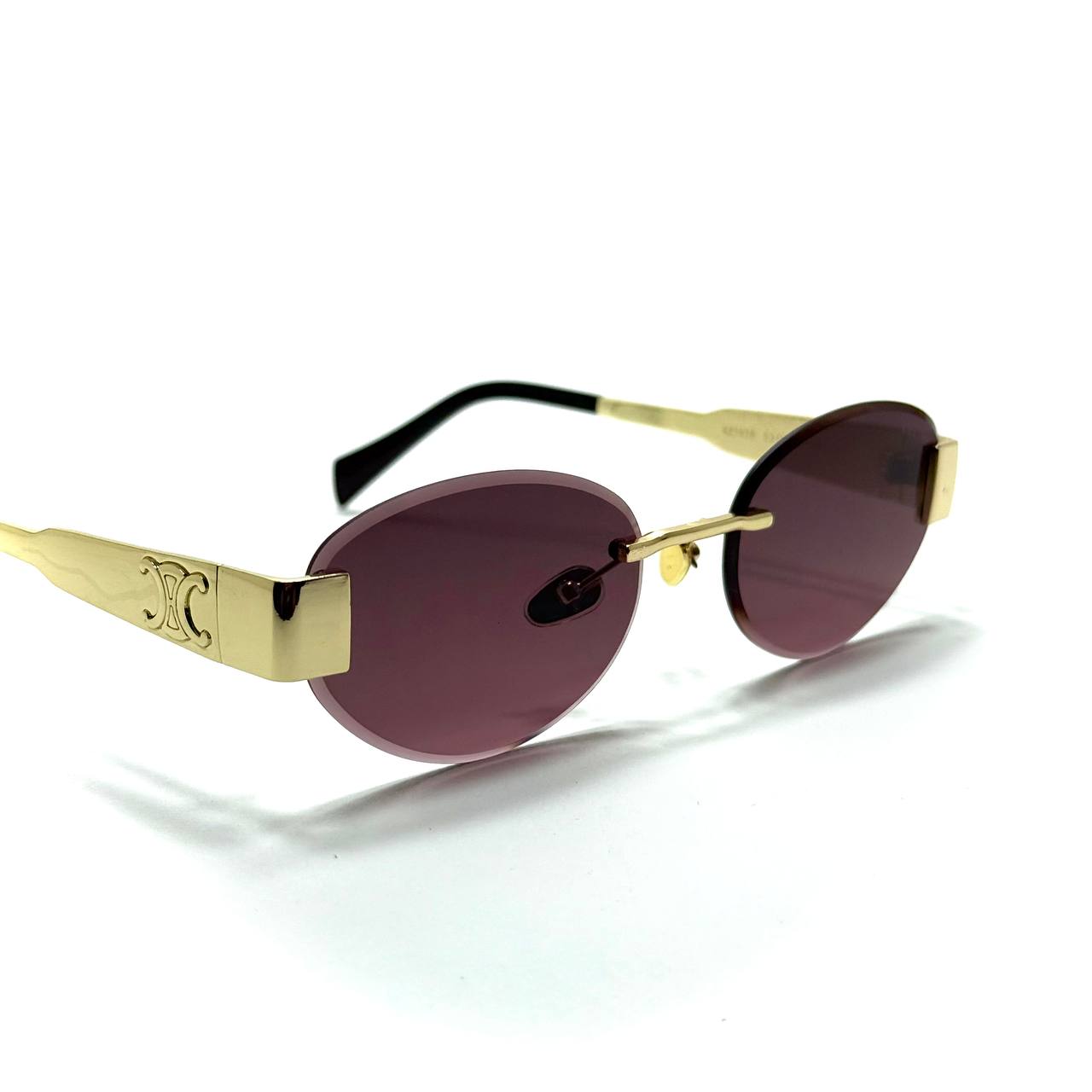 Céline Oval Sunglasses – Gold/ Purple