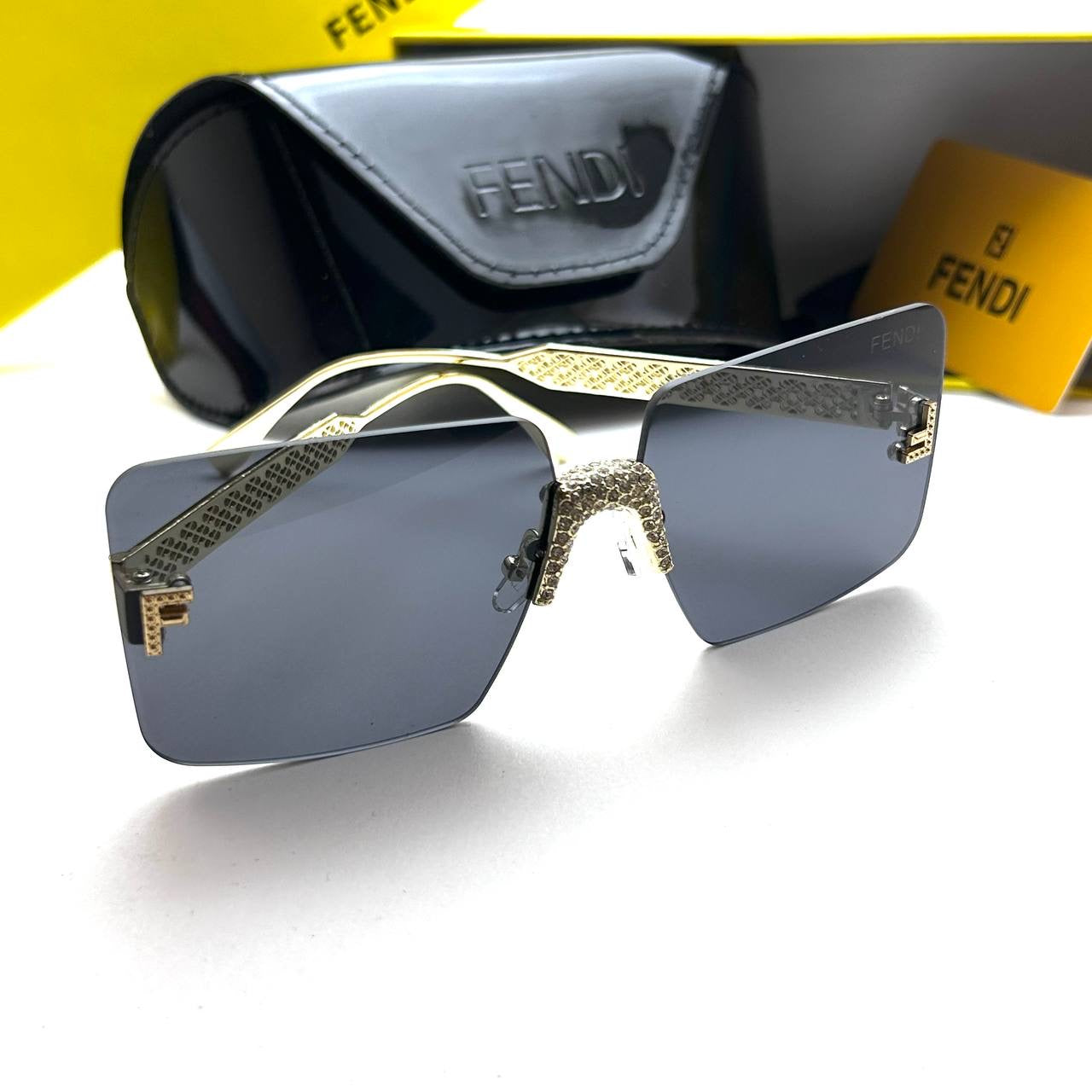Fendi Diamond Sunglasses - Black Gold
