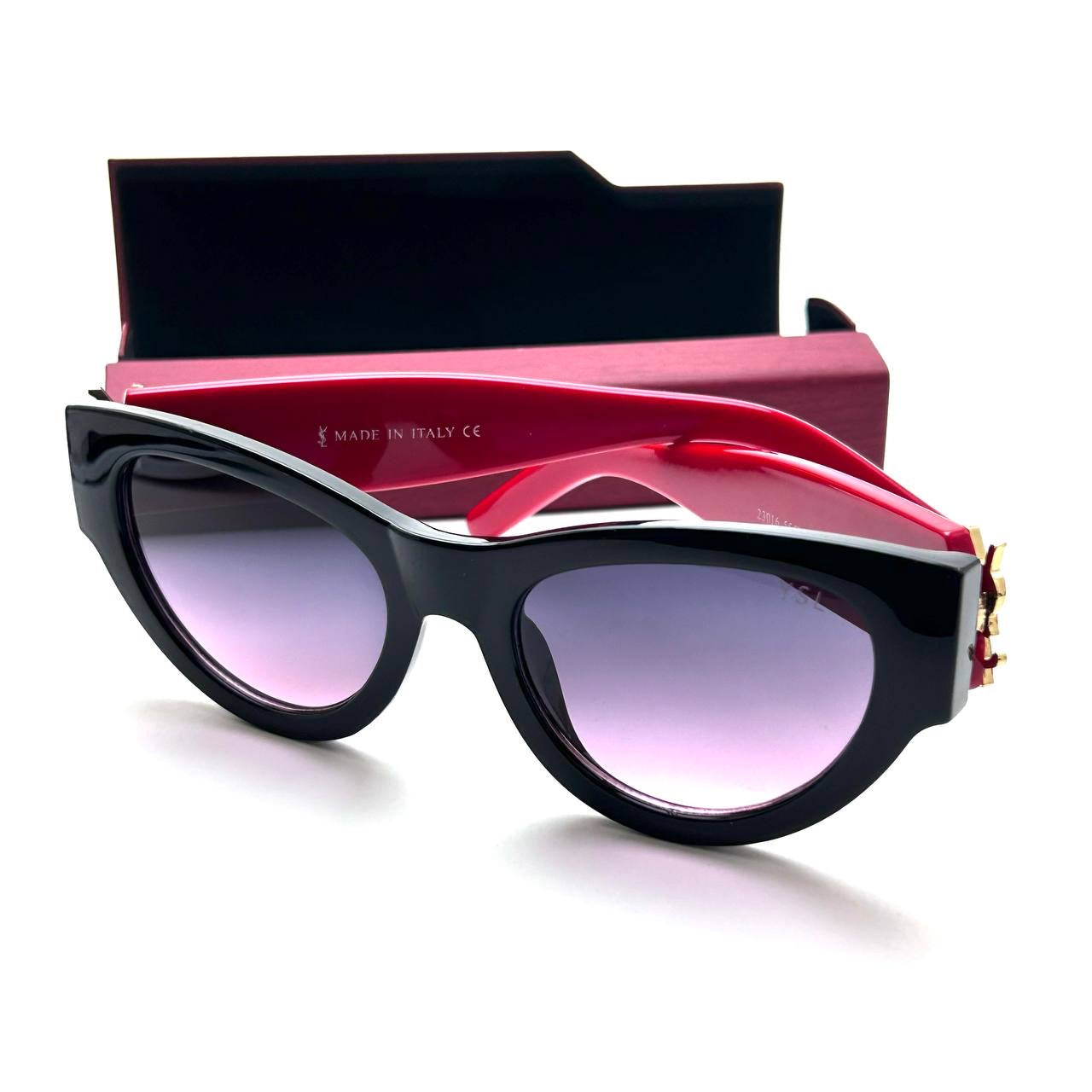 YSL Cat-Eye – Black & Red Bold
