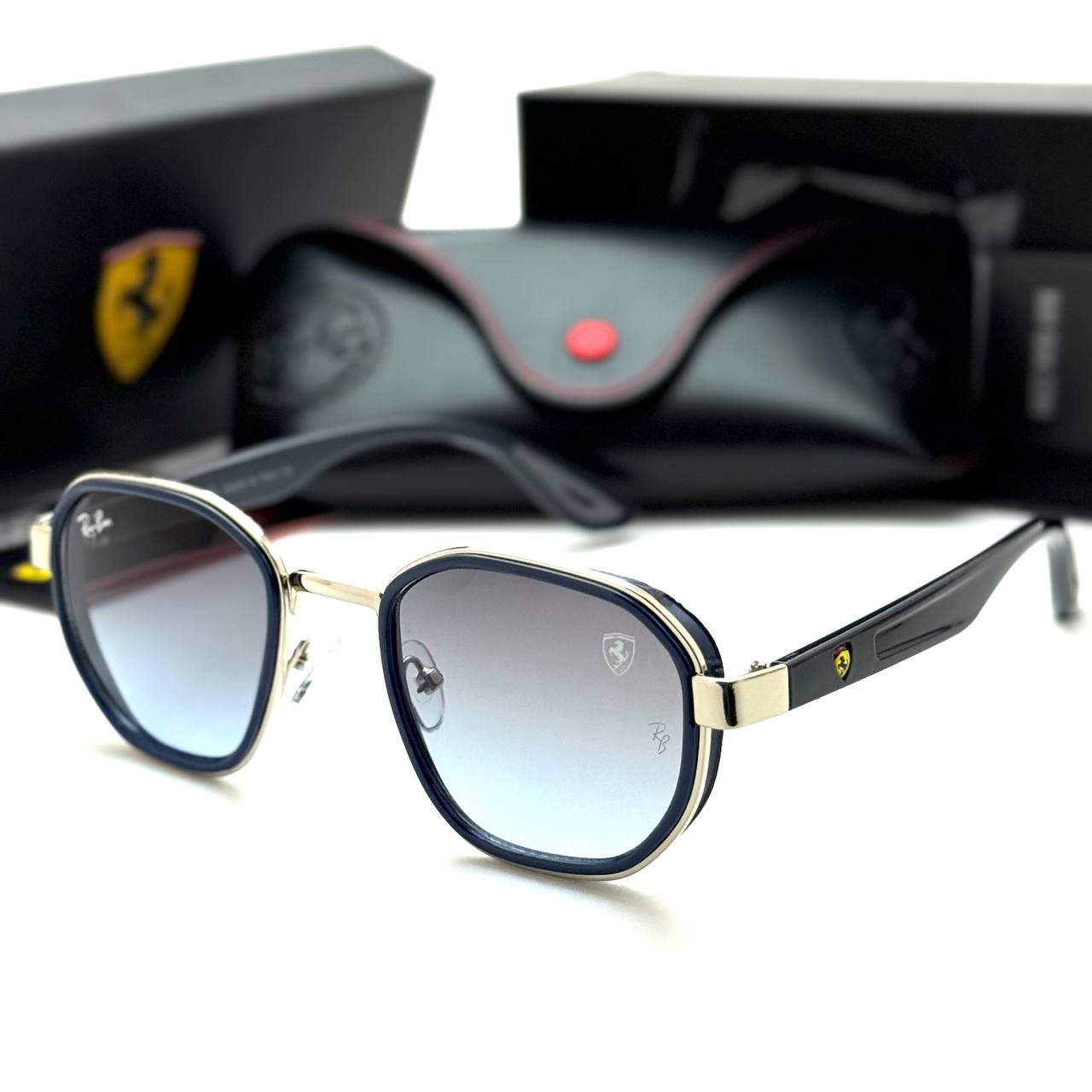 Ray-Ban Ferrari RB3703M – Black silver blue Gradient