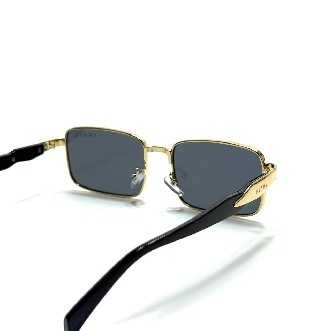Prada Square Sunglasses – Gold / Black / Dark Blue