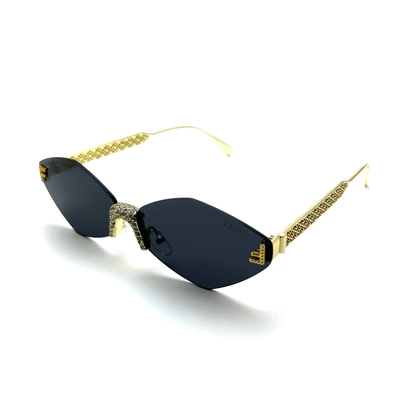 Fendi Crystal Cat-Eye Sunglasses - Black Gold