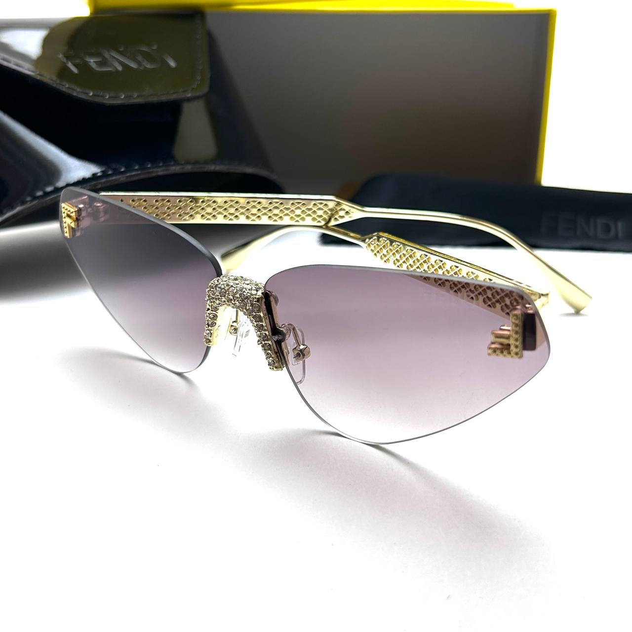 Fendi Crystal Cat-Eye Sunglasses - Purple Gradient