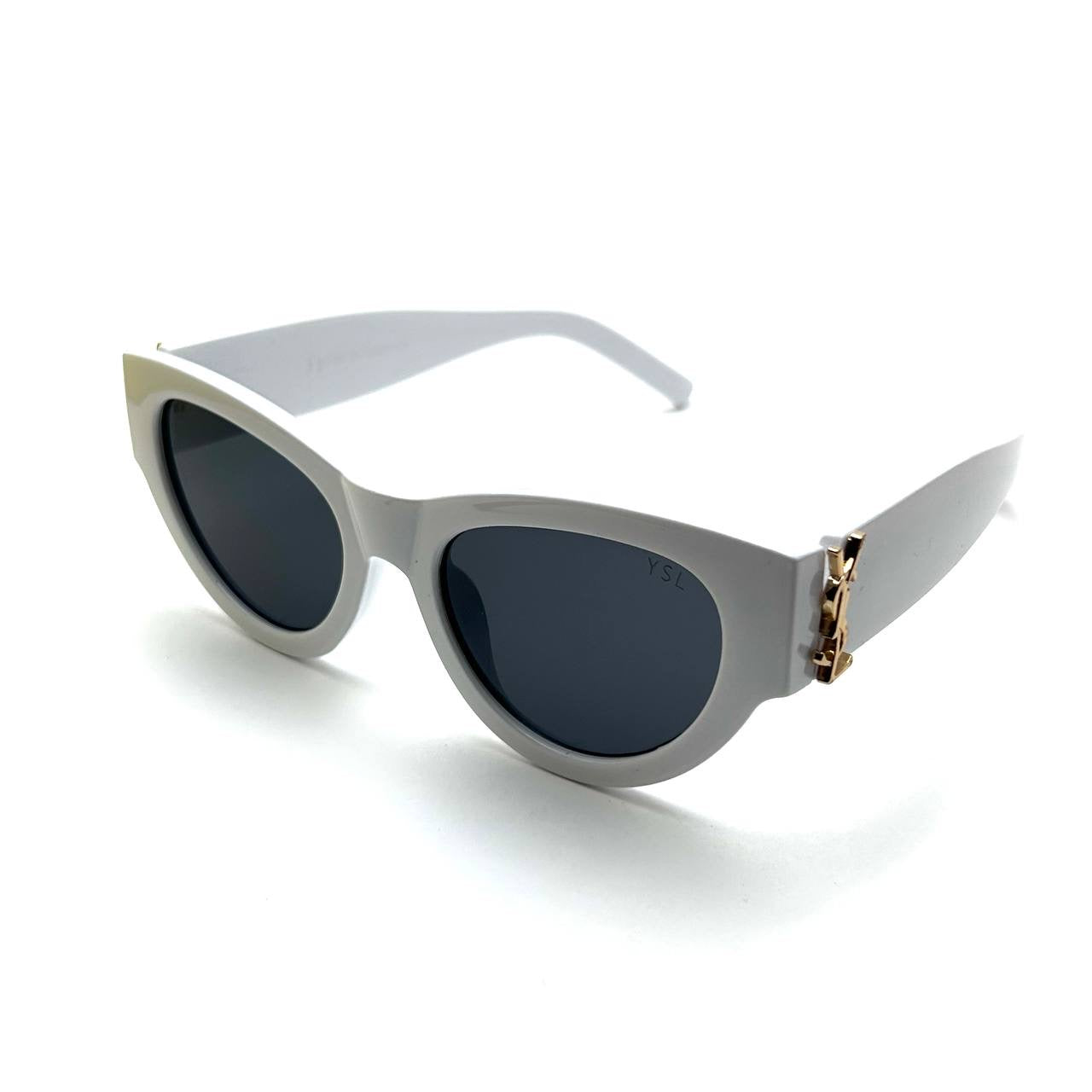 YSL Cat-Eye – White Bold Black Lens
