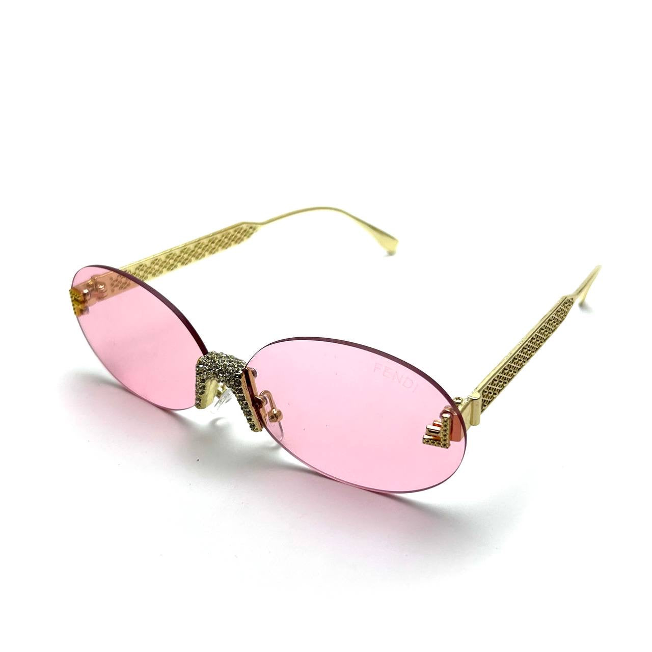 Fendi Crystal Oval Sunglasses - Pink Gradient