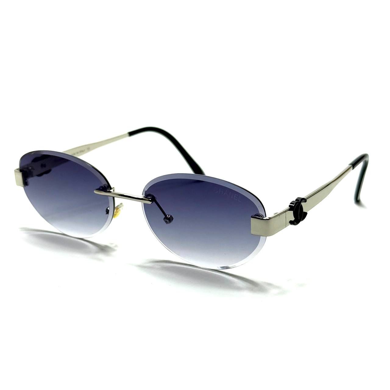 Celine Oval Sunglasses – Silver / Black / Gradient Blue