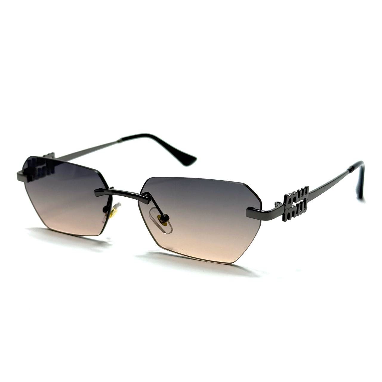 Miu Miu Geometric V-Cut – Gold / Soft Rose