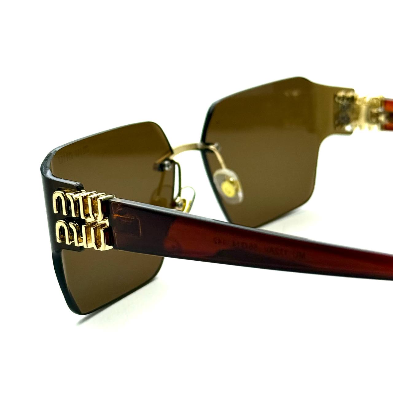 Miu Miu MU 04RS Rimless Oversized Sunglasses – Brown